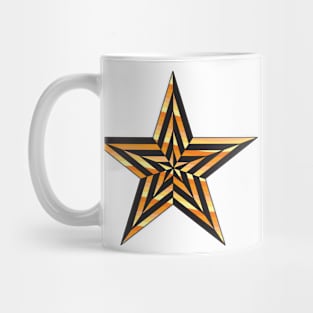 Stars orange yellow waves - concentric stars doodle design Mug